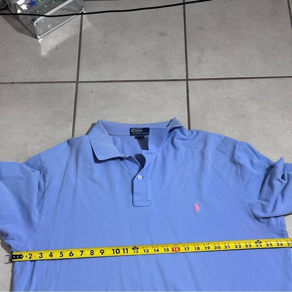 Polo by Ralph Lauren Men Preppy Casual Polo Shirt in Light Blue size 2XLT Tall - Picture 7 of 7